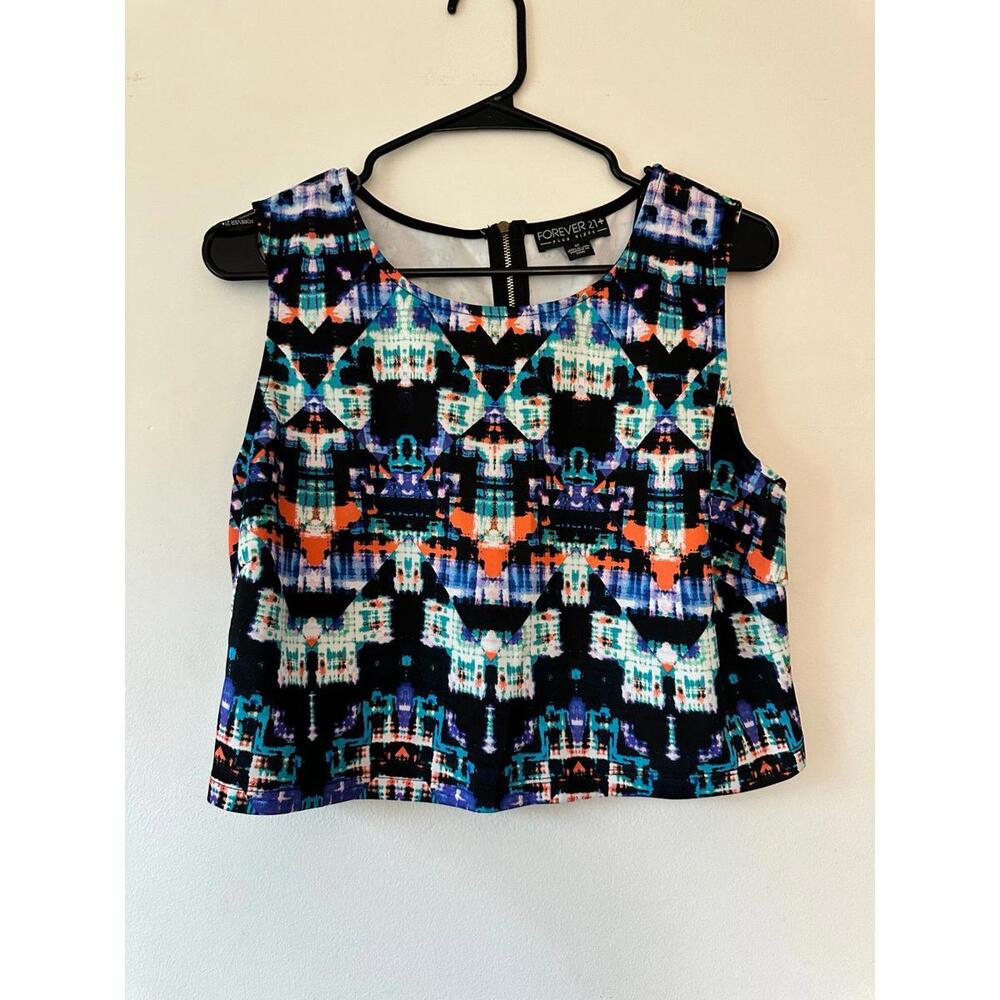 Forever 21 Women's Multicolor Geometric Crop Top